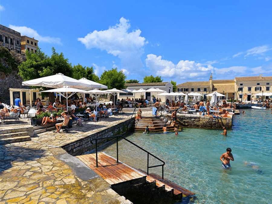 faliraki Beach corfu island, greece, best beaches in the Corfu island center