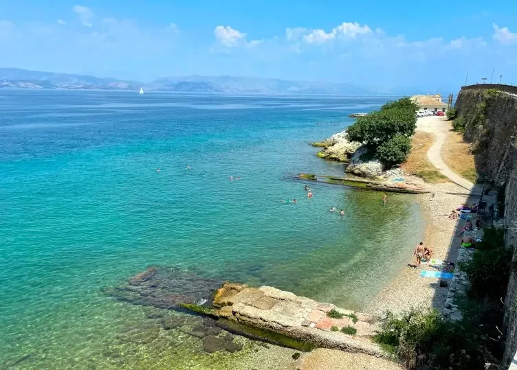 Faliraki beach Corfu island, best beaches to go around Corfu center