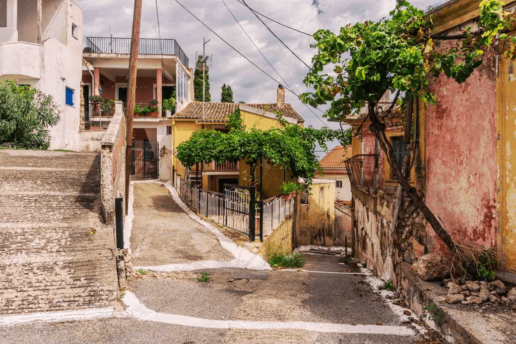 Pelekas village Corfu island, Greece