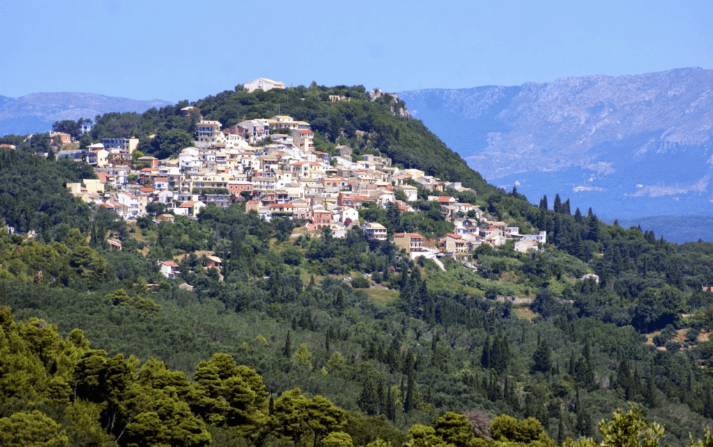 Pelekas village Corfu, Greece - Corfu island