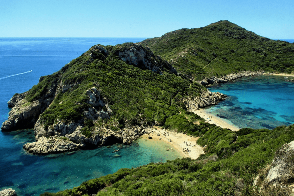 Porto Timoni Beach Corfu island, Greece, Boat trips in Corfu