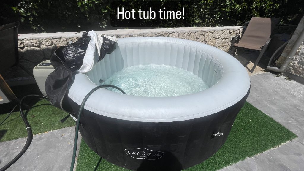 Jacuzzi hot tub time at the 10k Stones villa